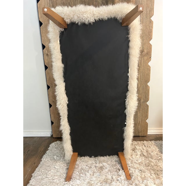 Cream Mitchell Gold Original Mongolian Lamb Bench For Sale - Image 8 of 10