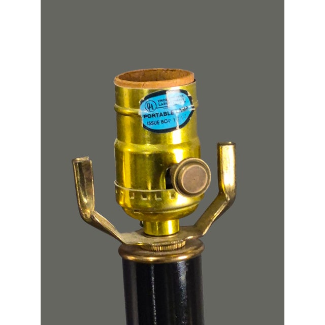 Ceramic Hollywood Regency Decorative Animal Print Leopard Ceramic Candlestick Table Lamp For Sale - Image 7 of 11