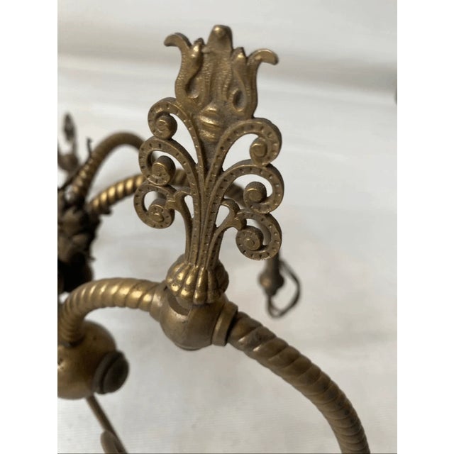 Metal Vintage Spanish Style Chandelier Center Upper Part For Sale - Image 7 of 10