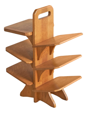 Mid-Century Magazine Stand in Oak by Guillerme Et Chambron, 1940s