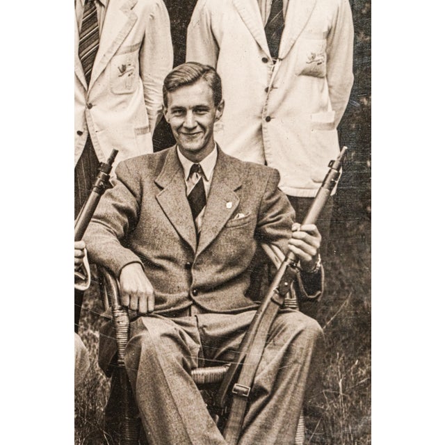 1940s Preppy University of Cambridge Riffle Association Antique Photograph Portrait Trophy Hunting Shooting Country Home Decor For Sale - Image 10 of 14