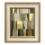 Abstract Neutral Paper and Gold Leaf Collage in Vintage Frame For Sale