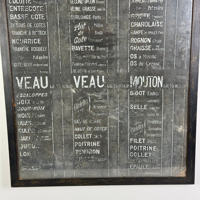 Vintage Framed French Bar Menu Sign, Le Gamin Country For Sale In New York - Image 6 of 11