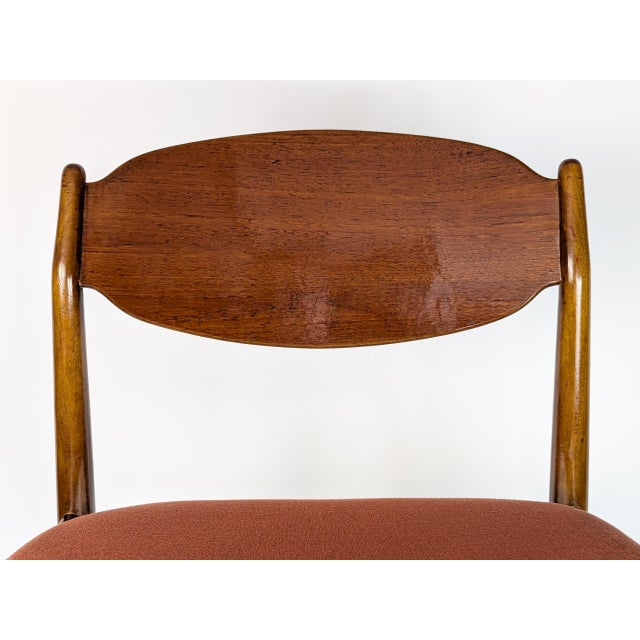 Brown Teak and Fabric Dining Chairs by Leonardo Fiori for Isa Bergamo, 1960s, Set of 5 For Sale - Image 8 of 18
