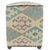 Rustic Beige/Teal Handmade Kilim Upholstered Ottoman For Sale In New York - Image 6 of 8