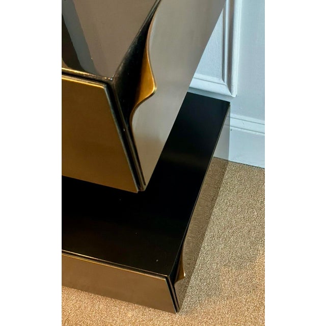Jonathan Charles Asian Modern Brass and Black Wood Hammersmith Sofa Table For Sale In Atlanta - Image 6 of 6