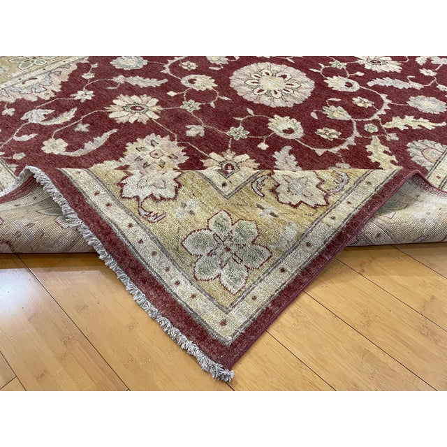 Ivory Boho Chic Sultanabad Design Afghan Hand‑Knotted Wool Rug – 6′2″ × 7′8″ For Sale - Image 8 of 10