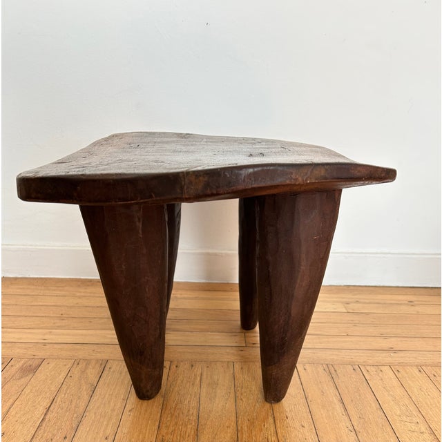 Vintage Rustic African Senufo Stool - Hand Carved Wood For Sale - Image 4 of 11