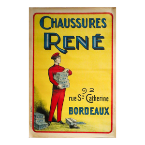 1920's Original French Shoes Advertisement Poster - Chaussures René