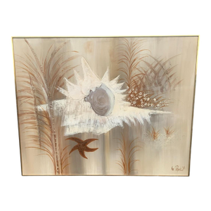 Lee Reynolds Signed Original Canvas Painting Shell/Starfish 5'x 4'