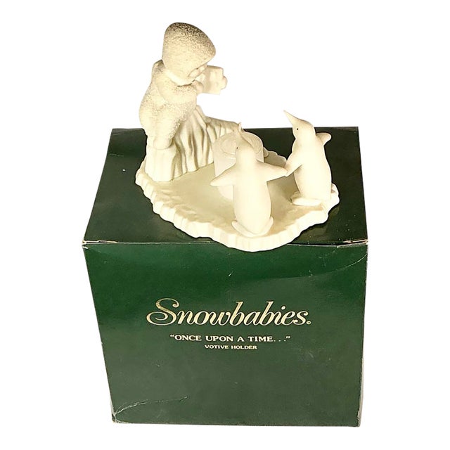 Dept 56 Snowbabies Figurne "Once Upon a Time..." Votive Candle Holder 1996-2000 Original Box & Packing For Sale