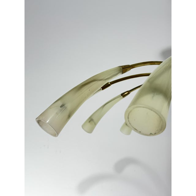 12-Light Spider Hanging Lamp in Brass and Murano Glass in the style of Ercole Barovier, 1950 For Sale - Image 13 of 15
