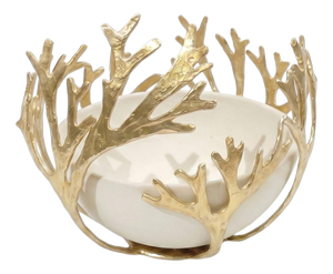 The Neiredes Fruit Bowl in Brass and Porcelain by Auste Ost