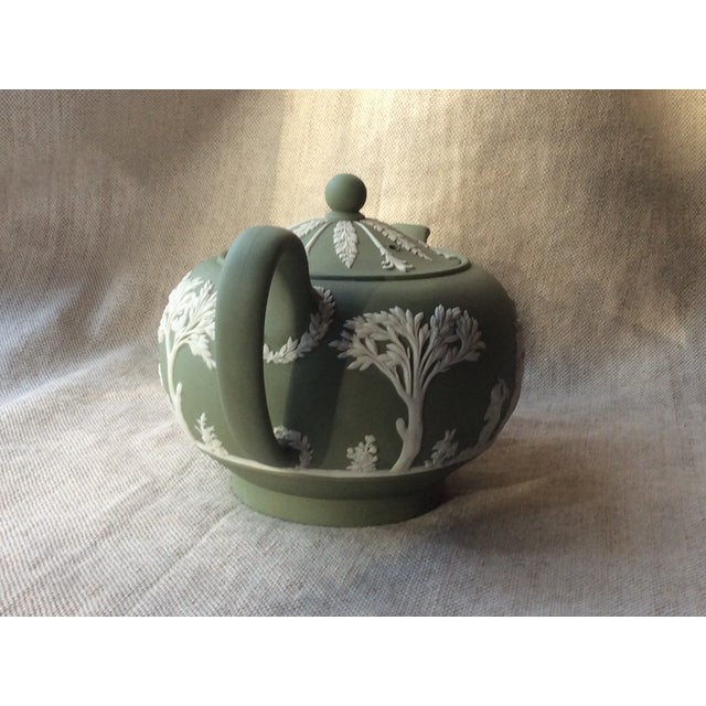 Antique Wedgwood Jasperware Teapot, Sage Green Chairish