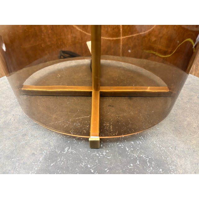 Rh Blom Scandinavian Amber Glass Table Lamp Lacquered Burnished Brass Jonathan Browning For Sale - Image 18 of 18