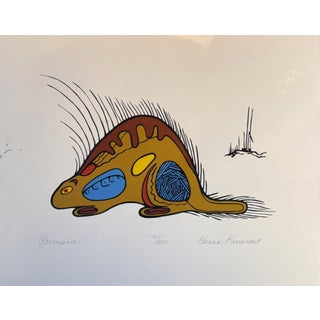 "Porcupine" - 1970s Eleanor Kanasawe Signed Art Print For Sale