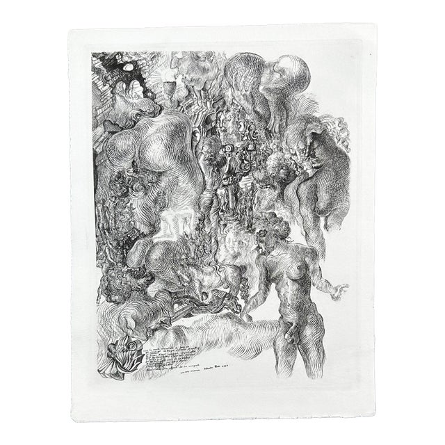 Dali La Femme Visible Etching Surreal Very Rare Art Year 1930 For Sale