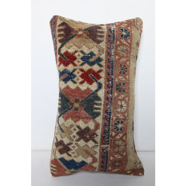 Antique Caucasian Handwoven Rug Pillow Case -12'' X 20'' For Sale - Image 4 of 9