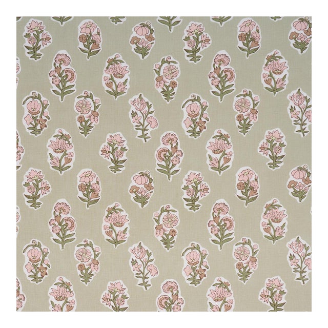 Sample - Schumacher Anessa Hand Screen Print Fabric in Petal For Sale