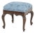 Victorian Style Blue Damask Upholstered Ottoman For Sale