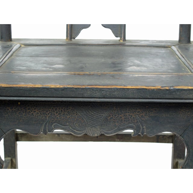 Antique Chinese Black Armchairs - a Pair For Sale - Image 9 of 12