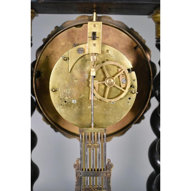 French Napoleon III Portico Barley Twist Clock For Sale - Image 11 of 18