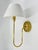 Metal McGee & Co Polaris Brass Wall Sconce With Linen Shade, Modern Lighting For Sale - Image 7 of 16