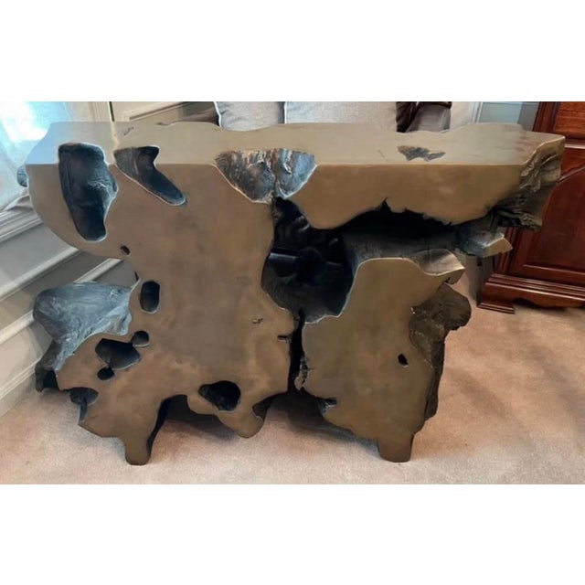 Restoration Hardware Cast Cambium Bronzed Tree Console Table Cast Cambium Bronzed Console Table by Restoration Hardware....