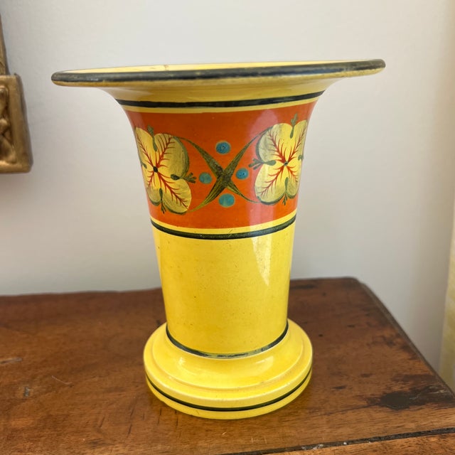 Ceramic Collection of Antique Early 19th Century Bright Yellow Vases For Sale - Image 7 of 12