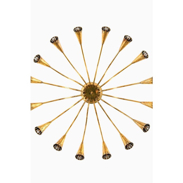 Ceiling Lamp with Conical Brass Shade from Harald Notini, 1950s For Sale - Image 4 of 10