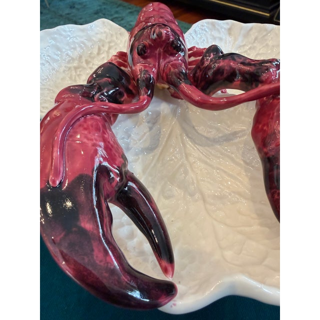 Vintage Large Pre-1960's “Agatha Christie” Majolica Lobster Platter For Sale - Image 13 of 15