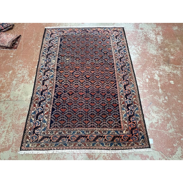 Tribal Antique Persian Geometric Wool Rug 4’9” X 6’8” For Sale - Image 3 of 6