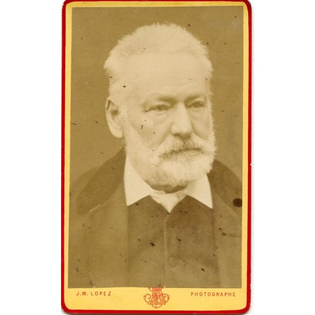 Unknown, Portrait of Victor Hugo, B/W Postcard, 1870s For Sale - Image 3 of 3