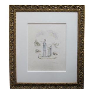 Salvador Dali Signed Stamped Limited Edition Calliope From 9 Muses Lithograph For Sale