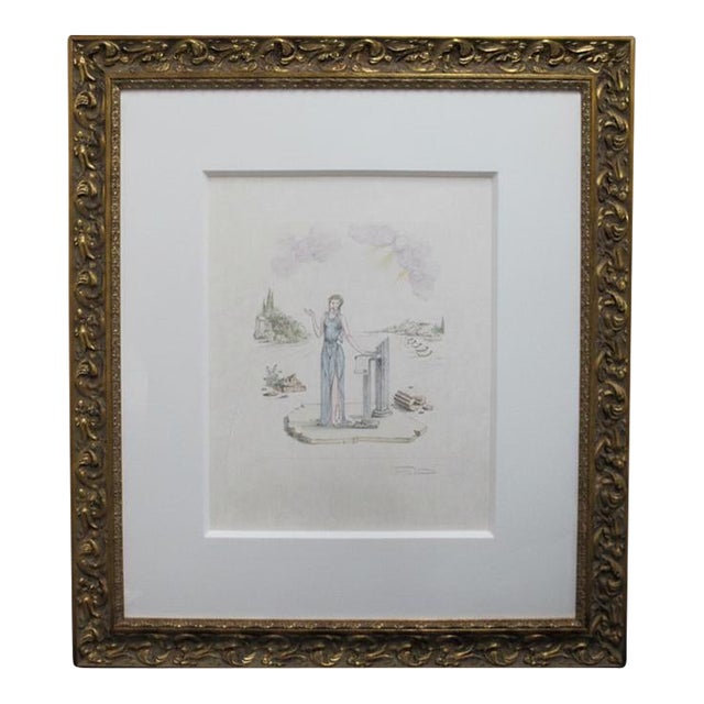 Salvador Dali Signed Stamped Limited Edition Calliope From 9 Muses Lithograph For Sale