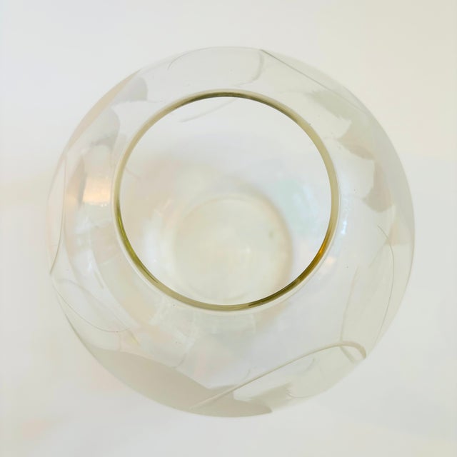 Large Frosted Leaf Sphere Vase For Sale - Image 4 of 7