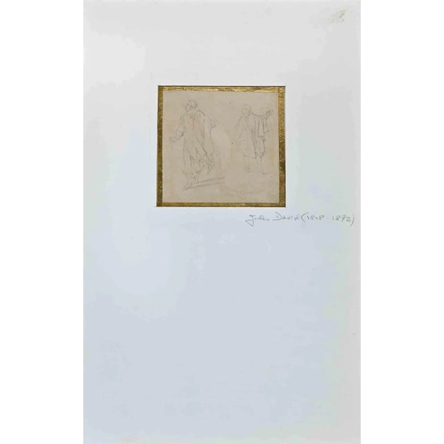 Figures is an original drawing in pencil realized by Jules David in the 19th Century. The artwork is realized in a well-...
