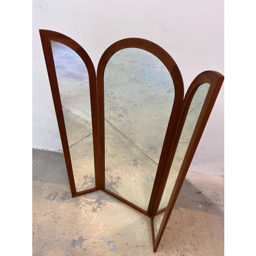 Folding Wall Mirror in Teak from Fakse Furniture, Denmark For Sale - Image 11 of 11