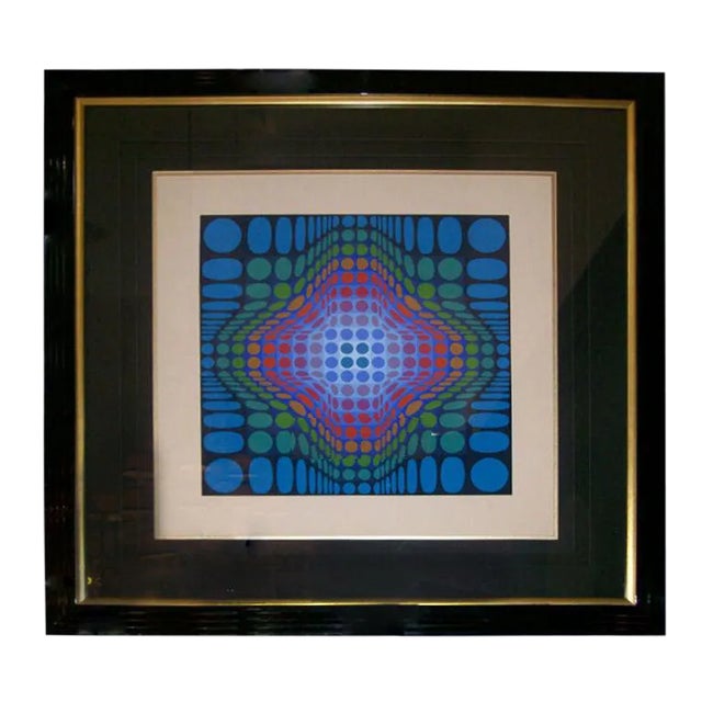 Victor Vasarely Signed and Numbered Silk Screen Lithograph For Sale