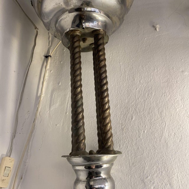 Large Vintage Wall Light in Metal, 1950s For Sale - Image 4 of 5
