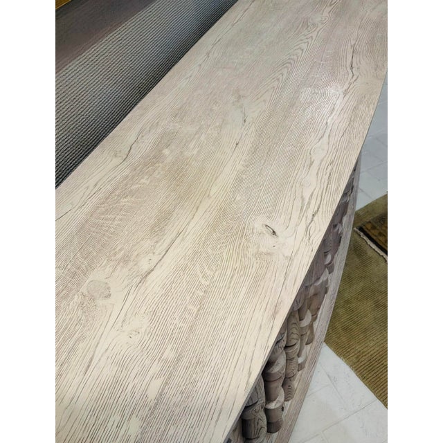 Off-white Revelation Modern White Washed Spindle Cabinet For Sale - Image 8 of 9