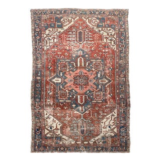 Antique Heriz-Serapi European Sized Old World Art Rug For Sale