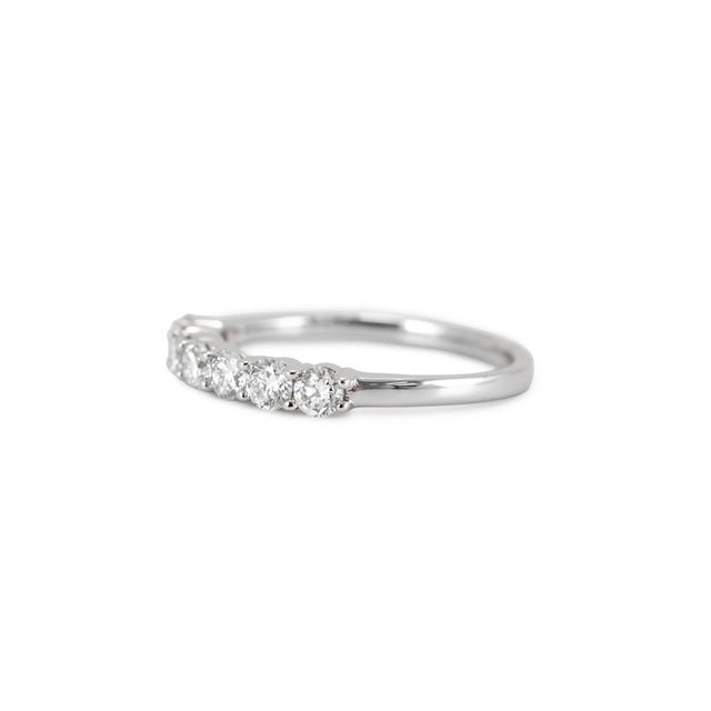 14k White Gold Seven Across Half Eternity 0.45ct Lab Grown Diamond Wedding Band, Size 5.25 For Sale - Image 4 of 8