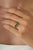 1 Carat Emerald & Diamond Three Stone Cluster Ring Size 9 in 14k Yellow Gold For Sale - Image 11 of 16