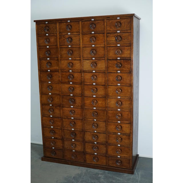 Wood Large English Oak Apothecary Cabinet, 1920s For Sale - Image 7 of 18