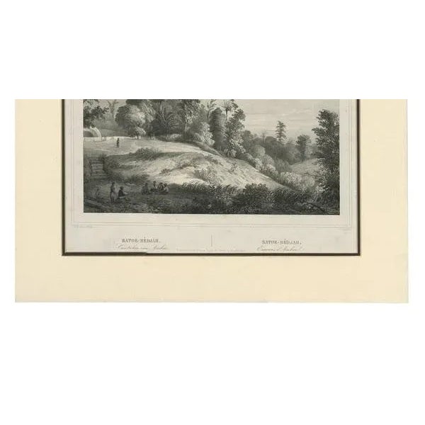 This plate shows a view of Batoe-Medjah / Batu-Meja on the island of Ambon (part of the Maluku Islands, Indonesia) and...