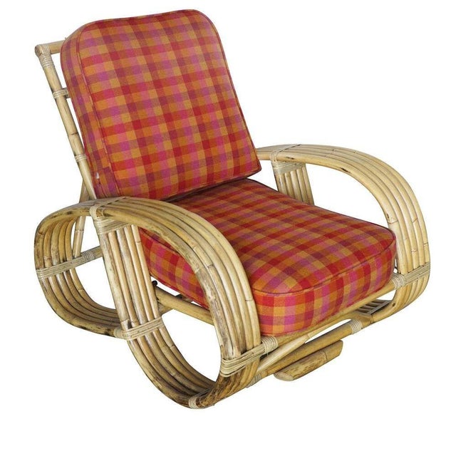 Wood Restored 5-Strand "Reverse Pretzel" Rattan Sofa & Lounge Chair Living Room Set For Sale - Image 7 of 10