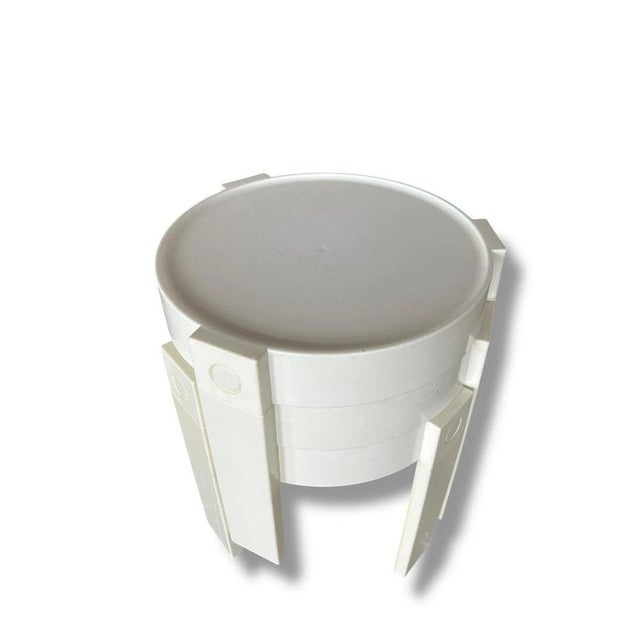Vintage Stacking Tables with White Plastic, 1970s, Set of 3 For Sale - Image 3 of 7