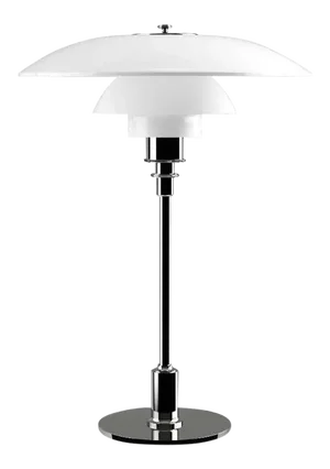 Poul Henningsen Opaline Glass and Chrome Ph 3½-2½ Table Lamp for Louis Poulsen