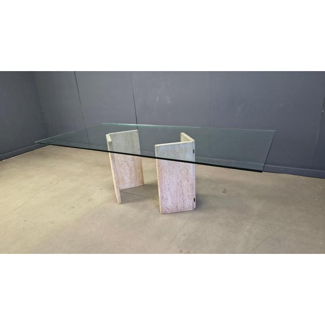 Vintage Italian Travertine Dining Table, 1970s For Sale - Image 4 of 12